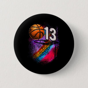 13 Year Old 13th Birthday Basketball Official Teen 6 Cm Round Badge