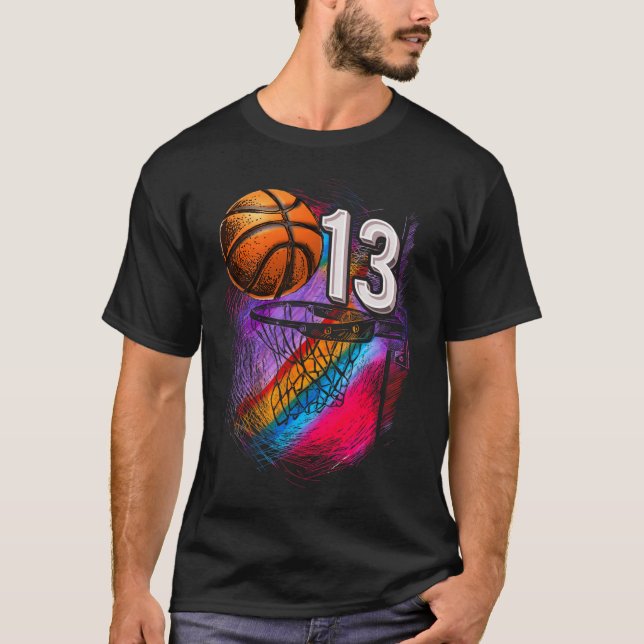 13 Year Old 13th Birthday Basketball Official Teen T-Shirt (Front)