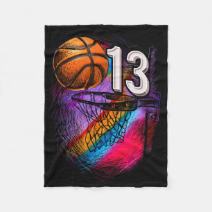 13 Year Old 13th Birthday Bysketbyll Official Teen Fleece Blanket