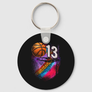 13 Year Old 13th Birthday Bysketbyll Official Teen Key Ring