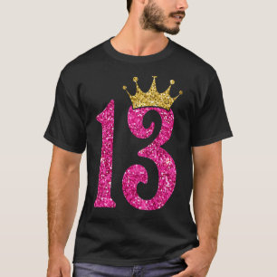 13 Year Old 13th Birthday Queen Girls crown Pink T-Shirt