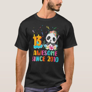 13 Year Old Awesome since 2010 13th Birthday Panda T-Shirt