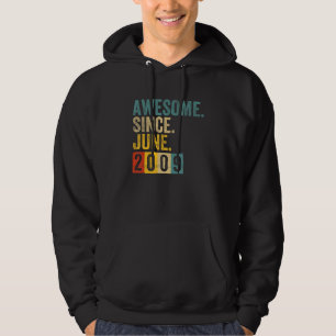 13 Year Old Awesome Since June 2009 13th Birthday Hoodie