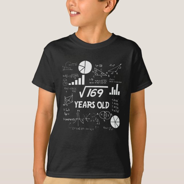 13 Year Old Bday Geeky Math 13th birthday Gift T-Shirt (Front)