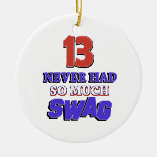 13 Year Old Birthday Gift Ceramic Tree Decoration