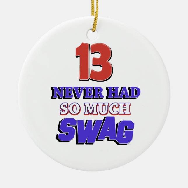 13 Year Old Birthday Gift Ceramic Tree Decoration (Front)