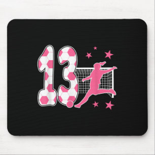 13 Year Old Birthday Soccer Lover 13th Soccer Them Mouse Mat