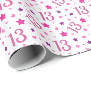 13 Year Old Birthday Thirteen Girl's Teenager Wrapping Paper