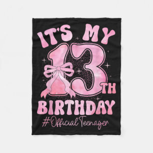 13 Year Old Coquette Bow Teenager 13th Birthday Fleece Blanket