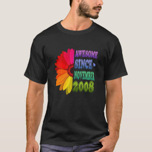 13 Year Old Floral Awesome Since November 2008 13t T-Shirt
