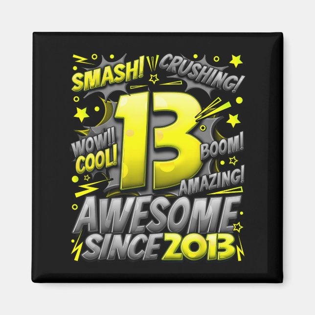 13 Year Old For Boys 13th Birthday Boy 13 Year Old Magnet (Front)