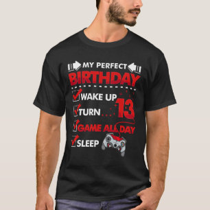 13 Year Old Gamer Boy 13rd Perfect Birthday Gaming T-Shirt