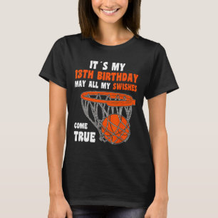 13 Year Old Happy 13th Birthday Bysketbyll 13th Bi T-Shirt