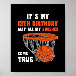 13 Year Old Happy 13th Birthday Sketll 13th Birthd Poster
