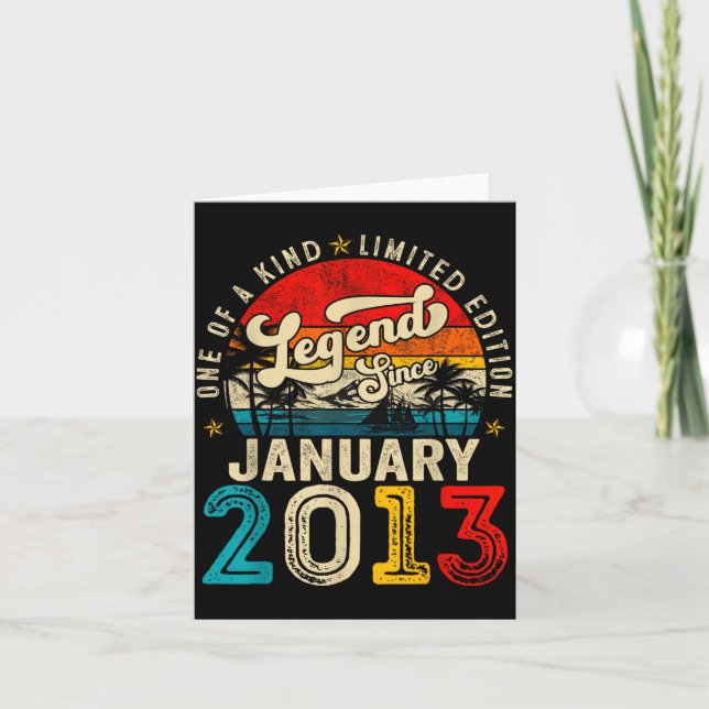 13 Year Old Legend Since January 2013 13th Birthda Card (Front)