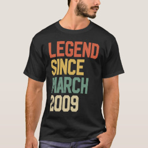 13 Year Old Legend Since March 2009 13th Birthday T-Shirt