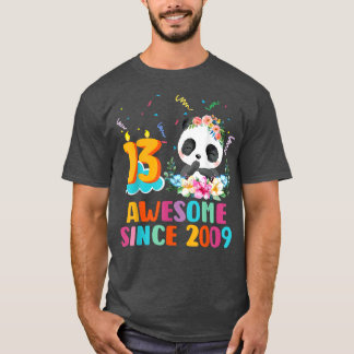 13 Year Old Panda Unicorn Awesome since 2009 13th  T-Shirt