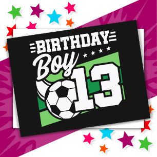13 Year Old Soccer Football Kids 13th Birthday Boy Postcard