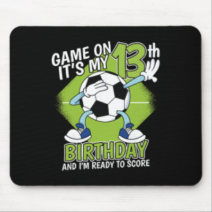 13 Year Old Soccer Player Boy 13th Birthday Soccer Mouse Mat