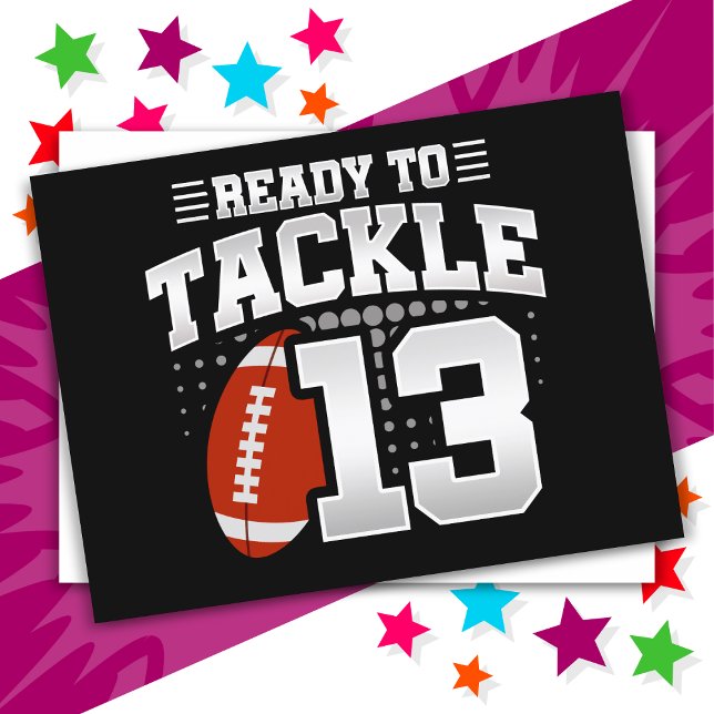 13 Year Old Tackle Football Party 13th Birthday Postcard (Creator Uploaded)