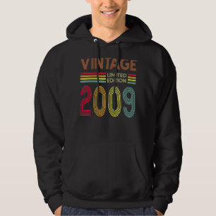 13 Year Old  Vintage 2009  13th Birthday Hoodie