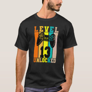 13 Year Old Vintage Level Unlocked 13th Birthday G T-Shirt