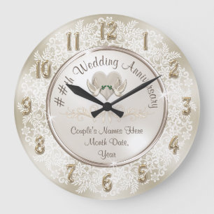 13 Year Traditional Anniversary Gift or 1 Year Large Clock