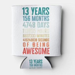 13 Years 156 Months Of Being Awesome 13th Birthday Can Cooler