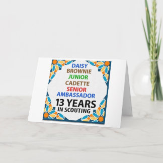 13 Years in Scouting Congratualtions Card