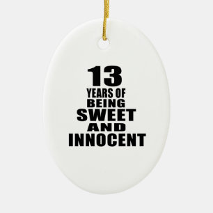 13 years of being sweet and innocent ceramic tree decoration