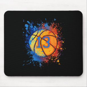 13 Years Old 13th Birthday Basketball Gift For Boy Mouse Mat