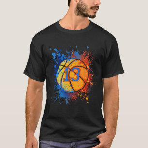 13 Years Old 13th Birthday Basketball Gift For Boy T-Shirt
