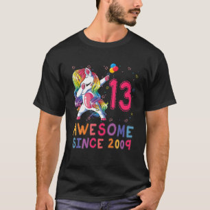 13 Years Old 13Th Birthday Gifts 2009 Unicorn Dabb T-Shirt