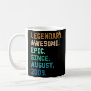 13 Years Old  Awesome Since August 2009 13th Birth Coffee Mug