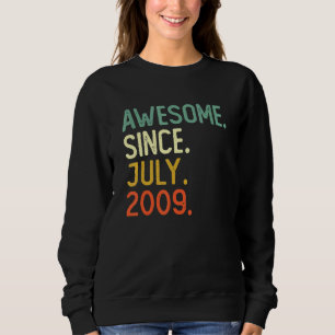 13 Years Old Awesome Since July 2009 13th Birthday Sweatshirt