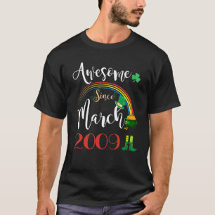 13 Years Old Awesome Since March 2009 13rd Birthda T-Shirt