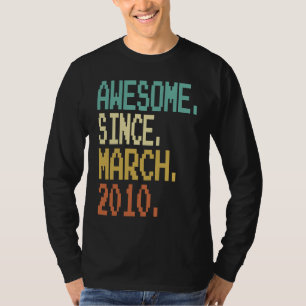 13 Years Old Awesome Since March 2010 13th Birthda T-Shirt