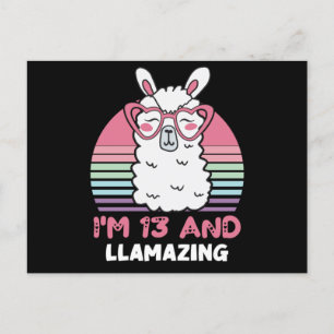 13 Years Old Bday Llamazing 13th Birthday Llama Postcard