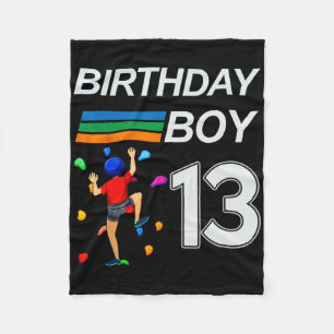 13 Years Old Birthday Bouldering Rock Climbing For Fleece Blanket