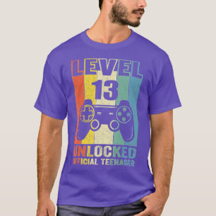 13 Years Old Boys 13th Birthday Level 13 Unlocked T-Shirt
