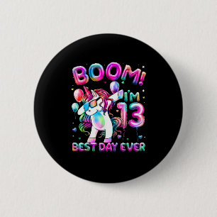 13 Years Old Dabbing Unicorn Gifts 13th Birthday G 6 Cm Round Badge