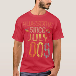 13 Years Old Funny Awesome Since July 2009 13th Bi T-Shirt