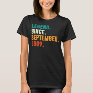 13 Years Old Gift Legend Since September 2009 13th T-Shirt