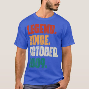 13 Years Old Gifts Legend Since October 2009 13th T-Shirt