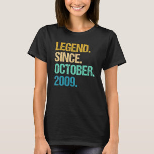 13 Years Old  Legend Since October 2009 13th Birth T-Shirt
