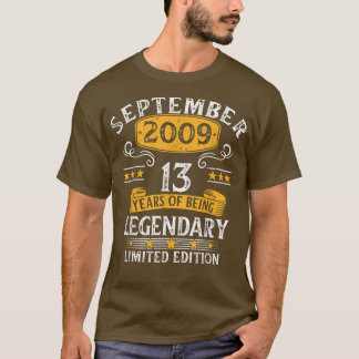 13 Years Old Legend Since September 2009 13th Birt T-Shirt