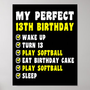 13 Years Old My Perfect 13th Birthday Softll 13th Poster