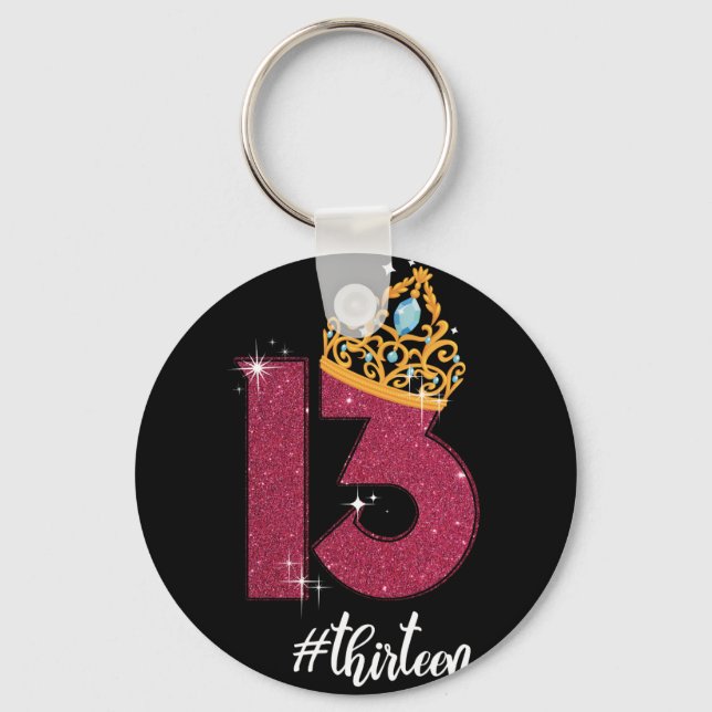 13 Years Old Official Teenager 13th Birthday Gift Key Ring (Front)