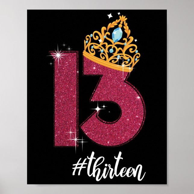 13 Years Old Official Teenager 13th Birthday Gift Poster (Front)