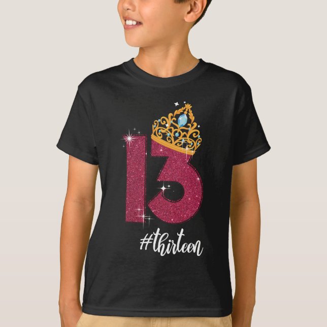 13 Years Old Official Teenager 13th Birthday Gift T-Shirt (Front)